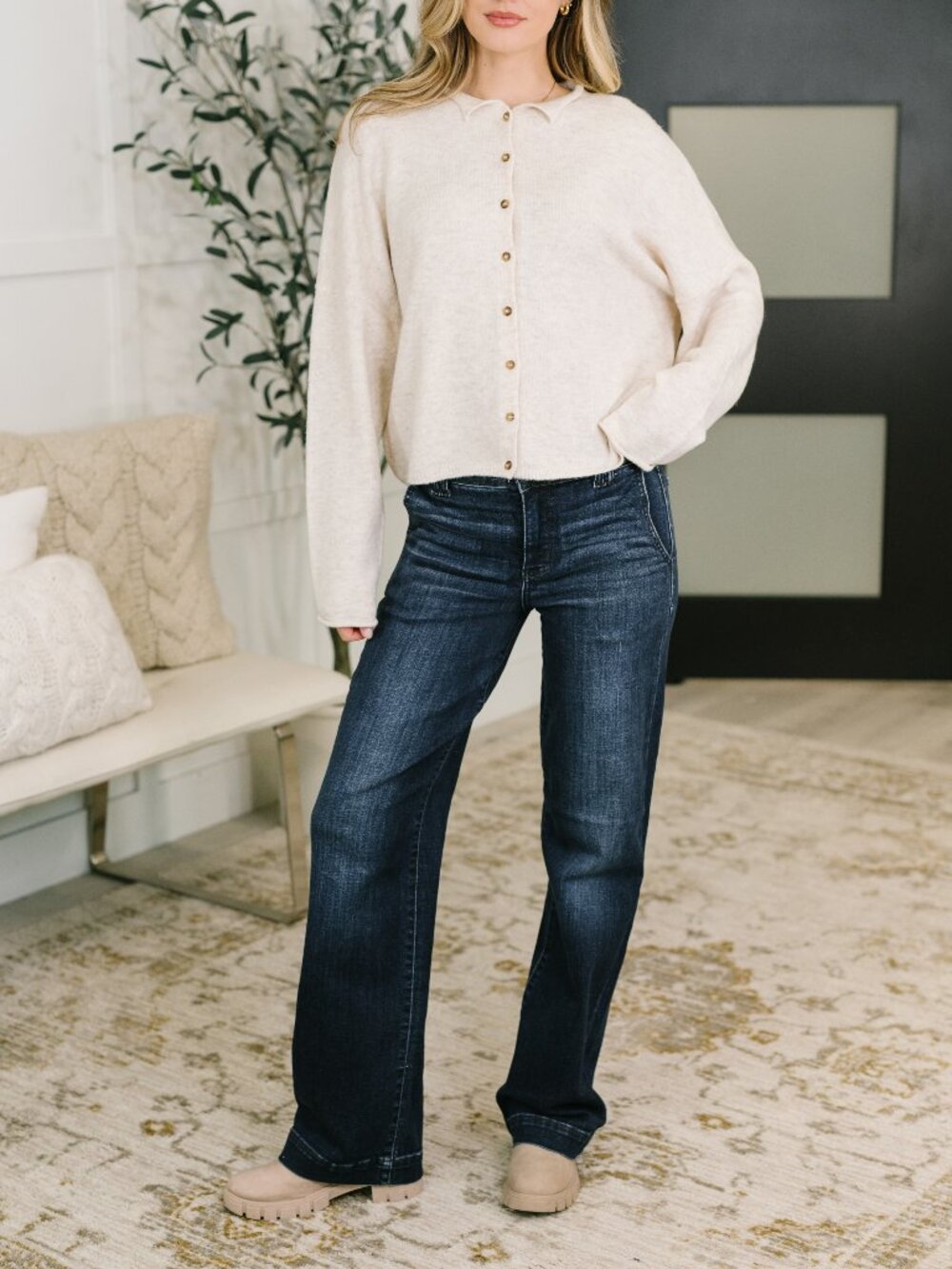 Marty High Waist Trouser Wide Leg Jean by Judy Blue